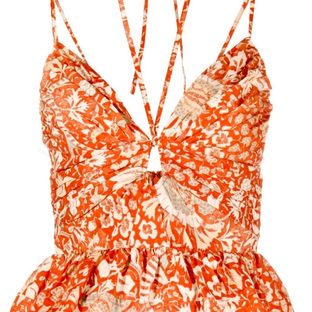 Ulla Johnson Orange Floral Tank Top